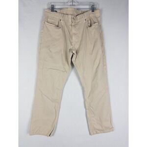 Peter Millar Crown Crafted Jeans Mens 36x32 Beige Cotton Straight 5 Pocket